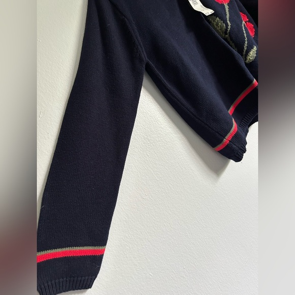 NWT Floral Embroidered Women's Sweater - Black with Red Accents - Picture 6 of 8